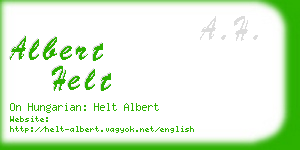 albert helt business card